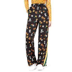 Printed Varsity-Stripe Pants Black Floral M